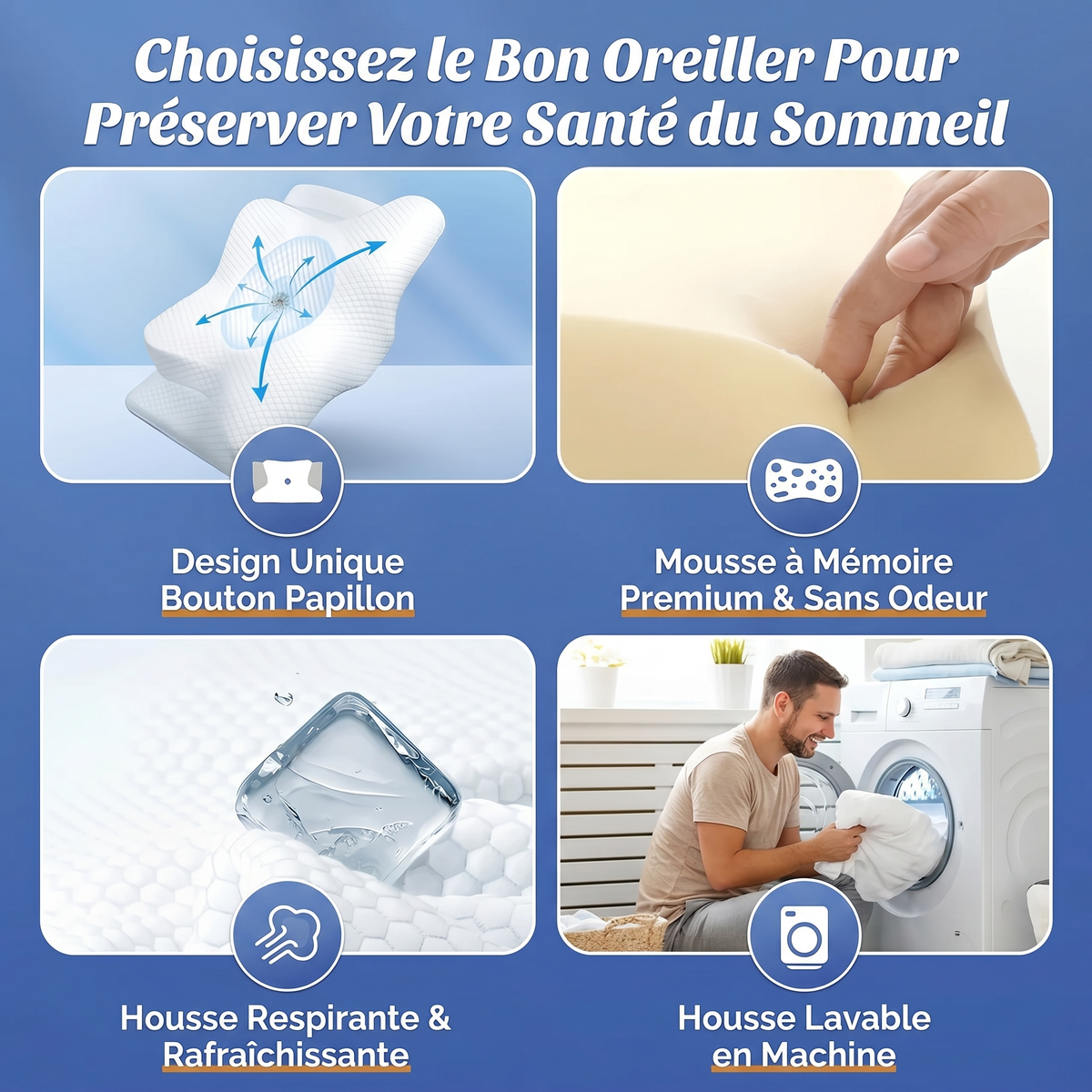 Oreiller Cervical à Mémoire de Forme LuneRest®